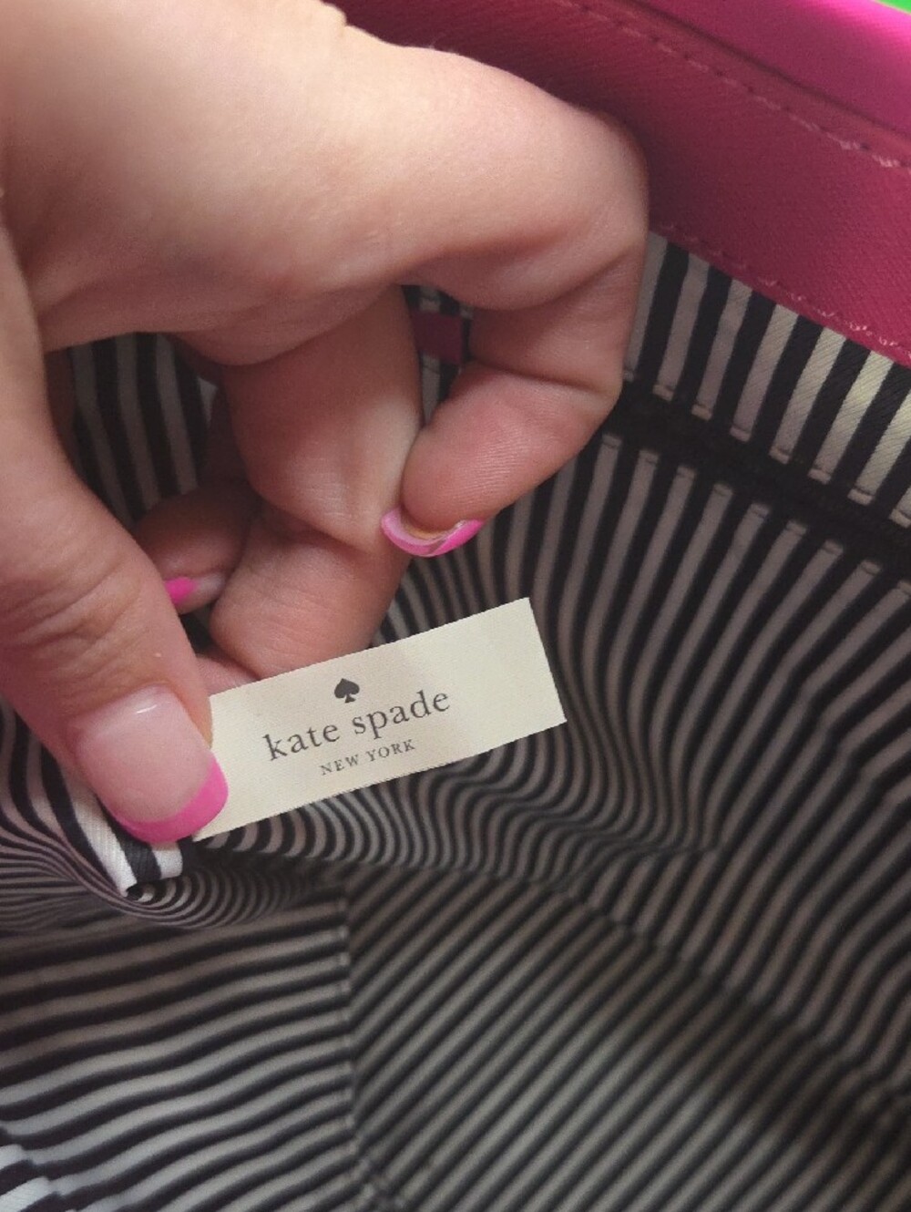 kate spade Nylon Catie hot pink tote bag - sleek everyday shoulder tote - Picture 5 of 9